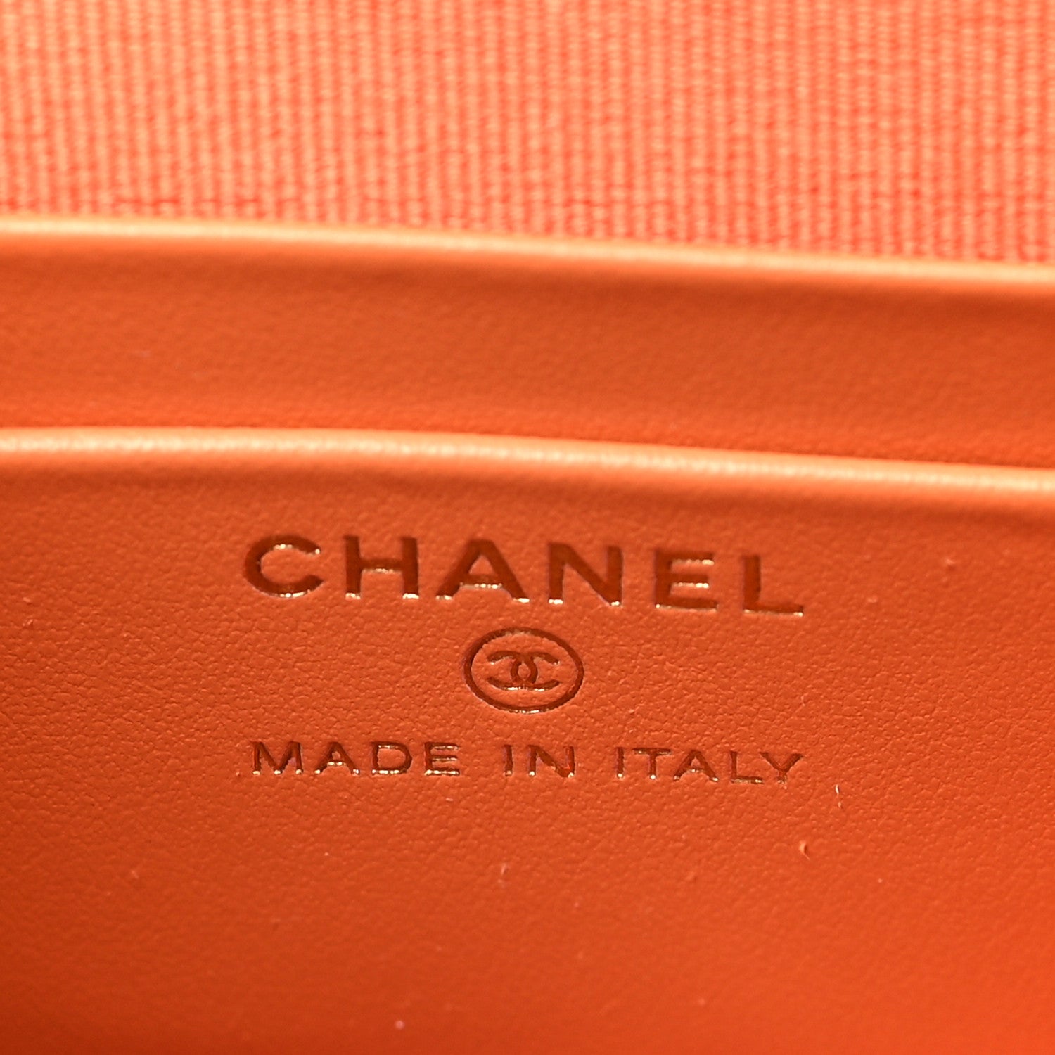 Chanel Patent Quilted Flap Phone Holder With Chain Orange 6 of 11