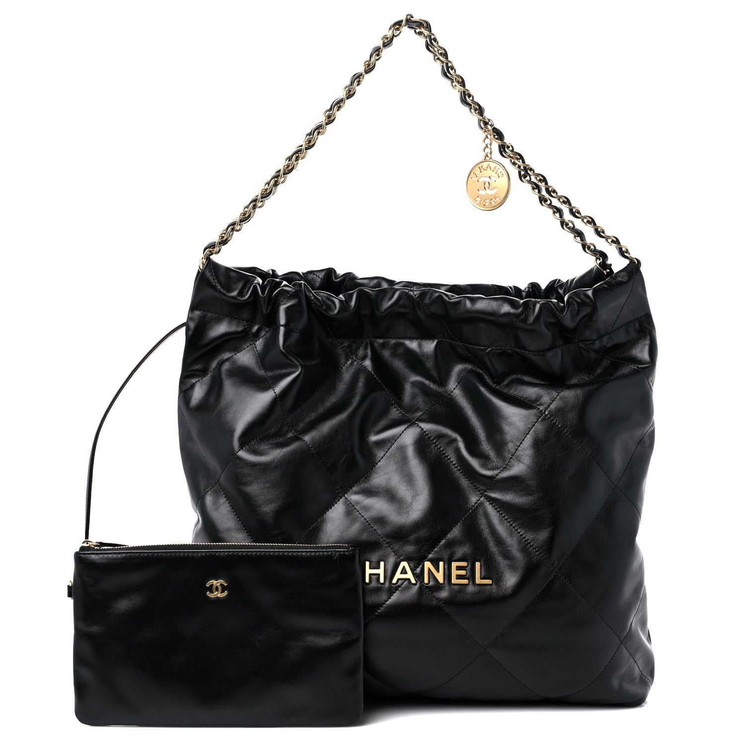 Chanel Shiny Calfskin Quilted Chanel 22 Black 1 of 11
