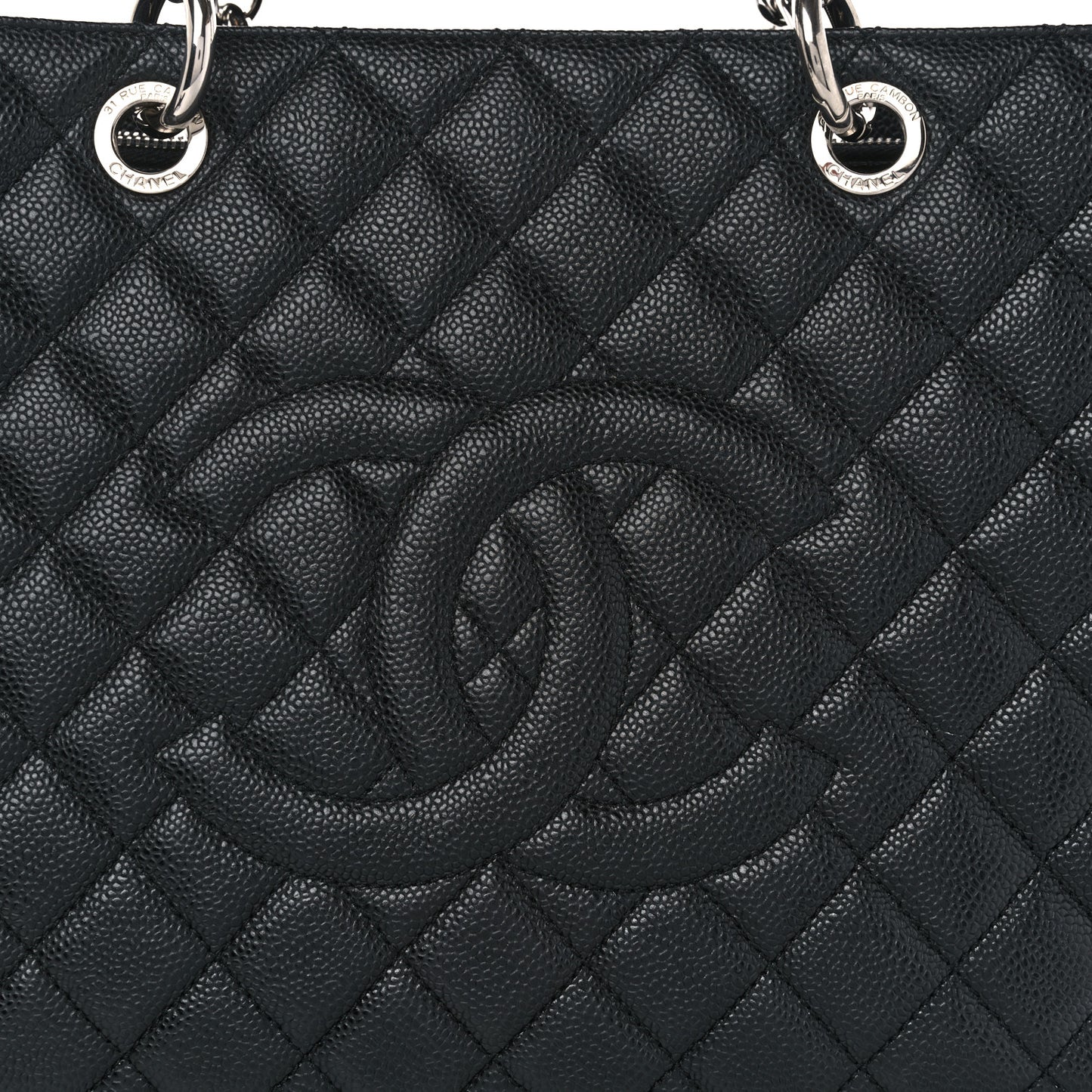 Caviar Quilted Grand Shopping Tote GST Black