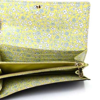 Louis Vuitton Monogram Fleuri Sarah Wallet Bright Green 5 of 9