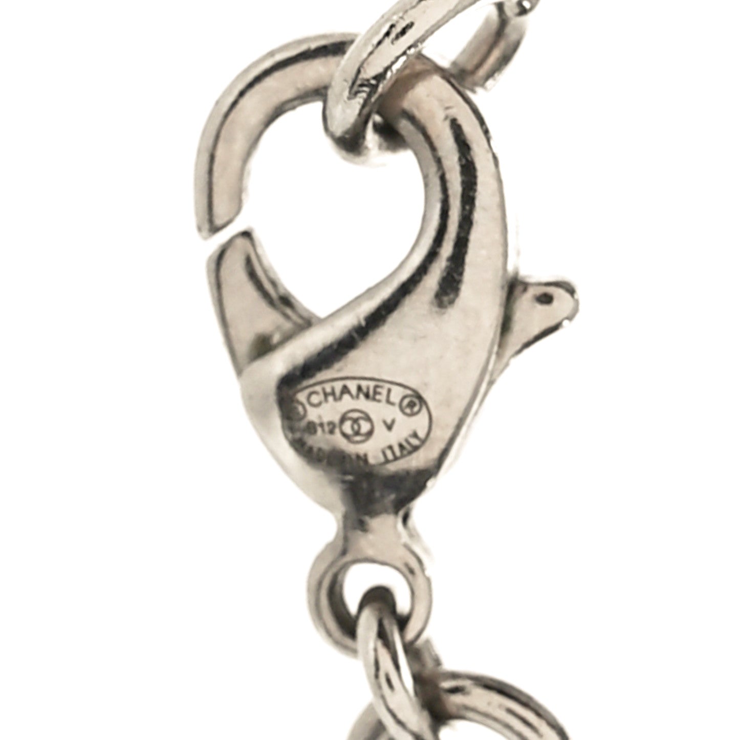 Chanel Crystal Timeless CC Necklace Silver 4 of 4
