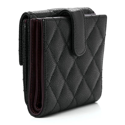 Chanel Caviar Quilted Compact French Flap Wallet Black 2 of 14