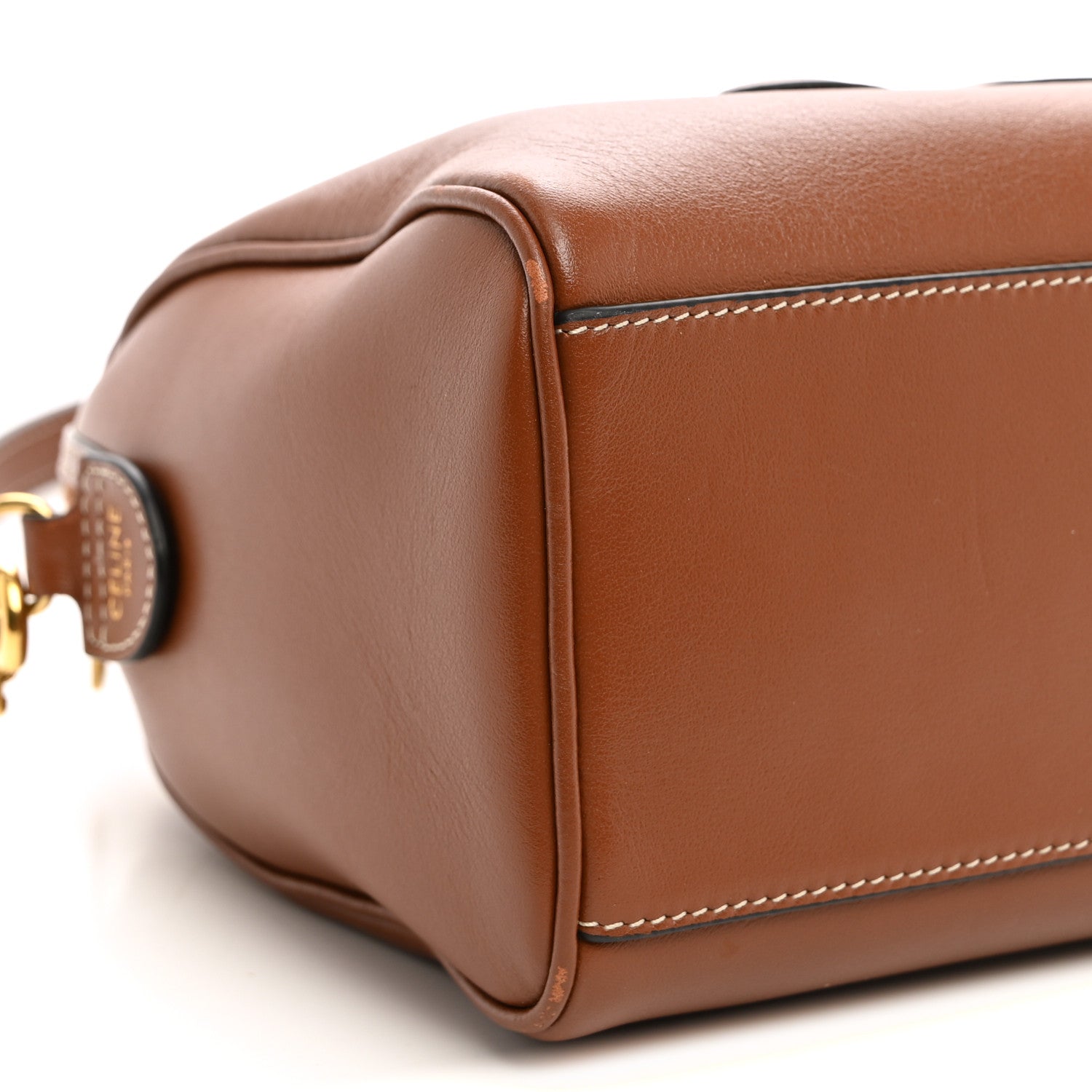 Celine Smooth Calfskin Triomphe Small Boston Bag Tan 9 of 10