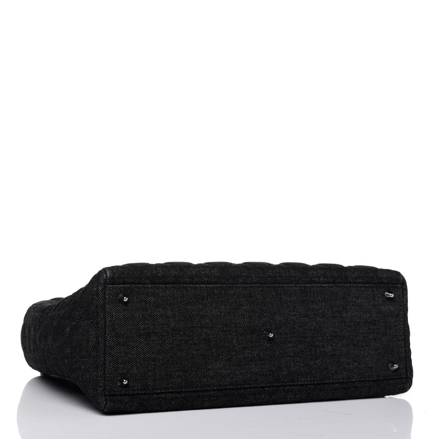 Denim Cannage Large Lady Dior Black