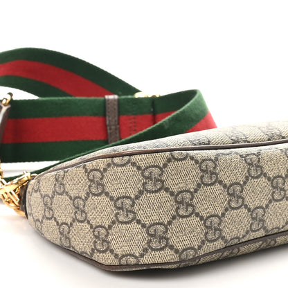 Gucci GG Supreme Monogram Textured Dollar Calfskin Web Small Ophidia GG Handbag Beige Ebony New Acero 9 of 11