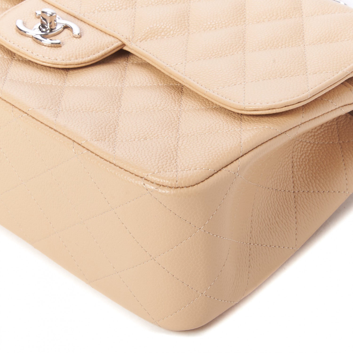 Chanel Caviar Quilted Jumbo Double Flap Beige Clair 5 of 10