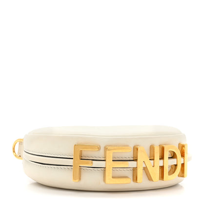Fendi Vitello Grace Matte Nano Fendigraphy Hobo Charm White Ice 3 of 11