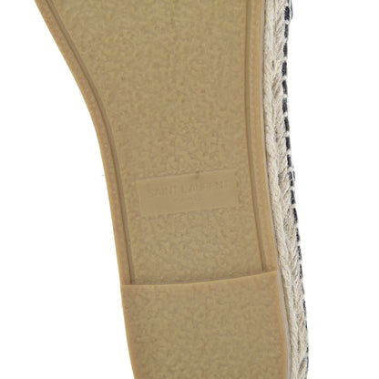 Saint Laurent Canvas Nappa Elba Light Logo Embroidered Espadrilles 36 Black 6 of 8
