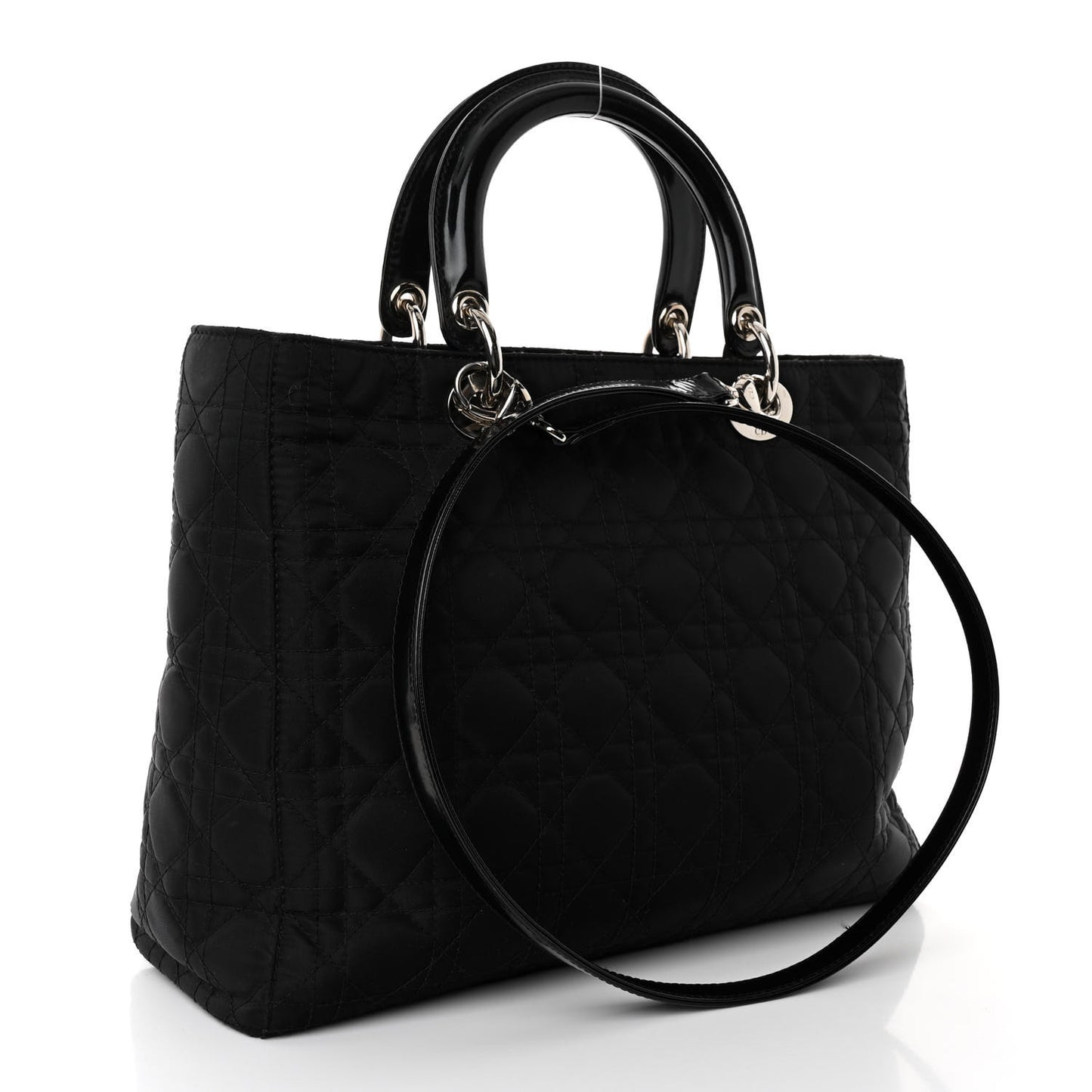 Nylon Cannage Medium Lady Dior Black