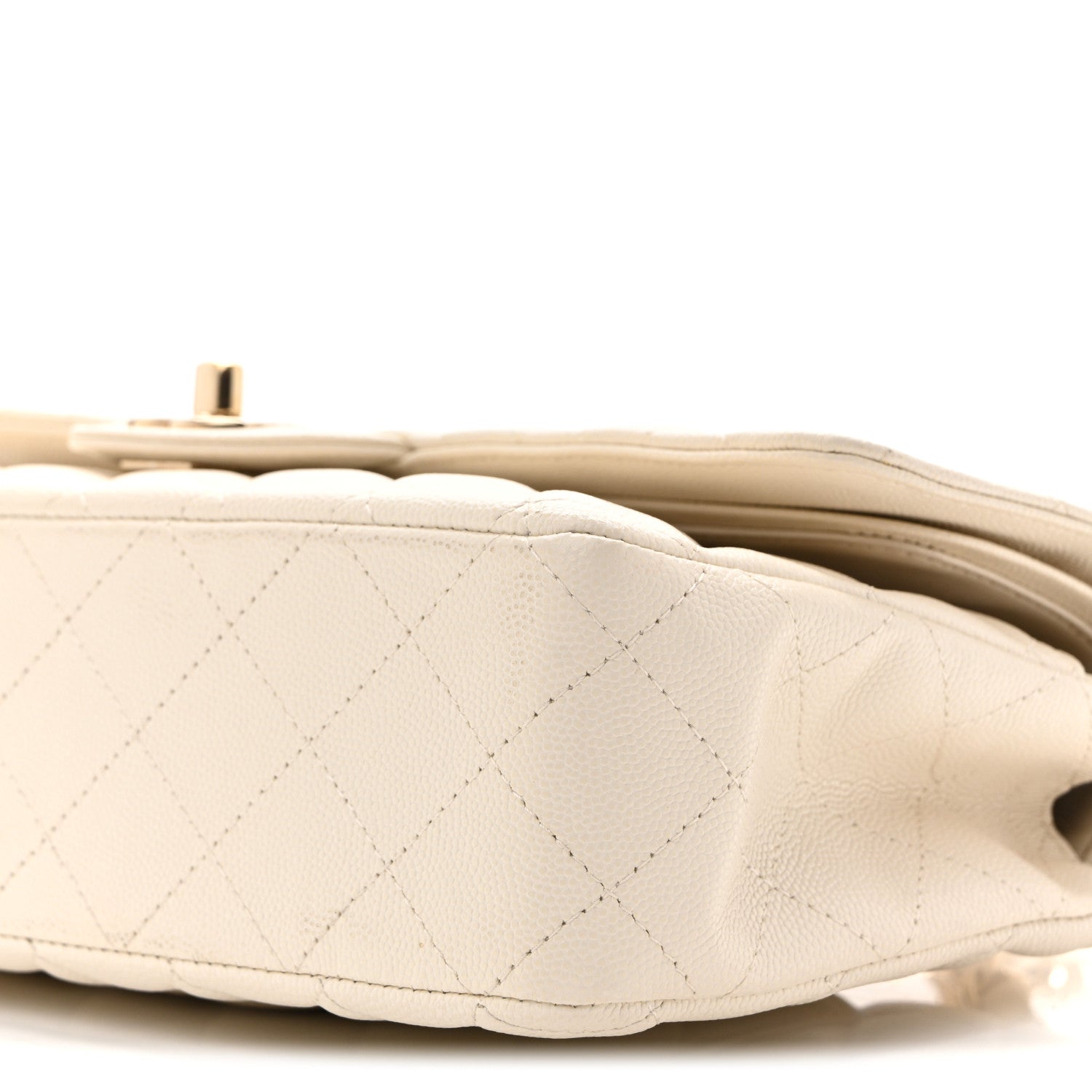 Chanel Caviar Quilted Medium Double Flap White 10 of 12