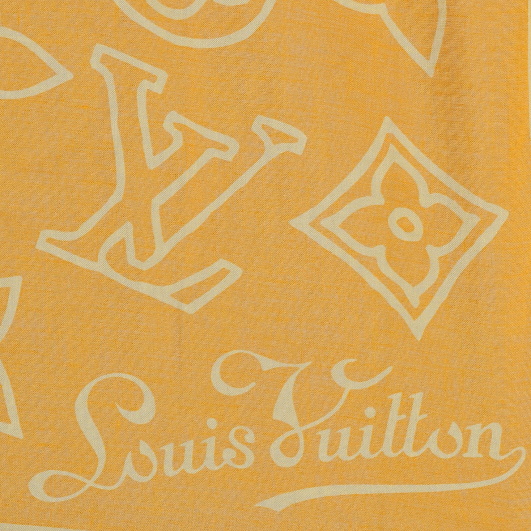 Louis Vuitton Cotton Ipanema Sarong Scarf Yellow 4 of 6