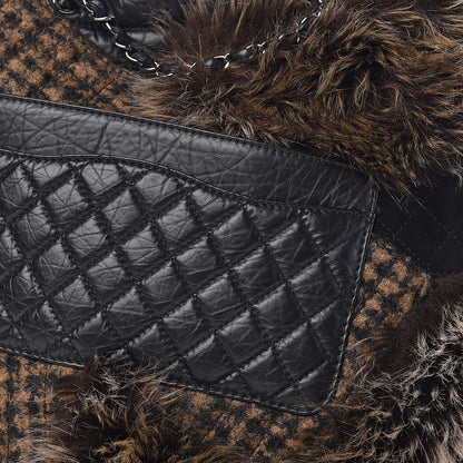 Chanel Tweed Lambskin Fantasy Fur Karl's Cabas Tote Black 8 of 15
