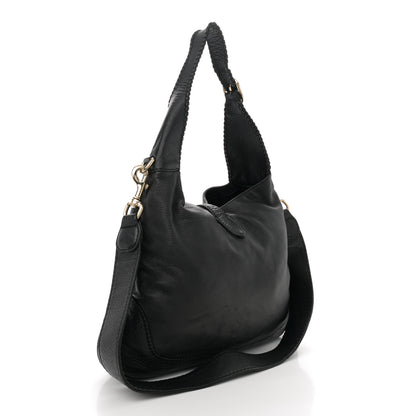 Gucci Pebbled Calfskin Medium New Jackie Shoulder Bag Black 3 of 14