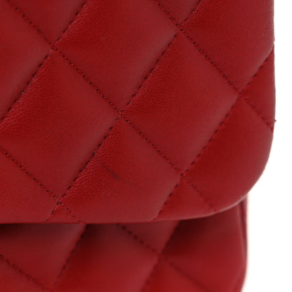 Chanel Lambskin Quilted Jumbo Double Flap Red 12 of 12