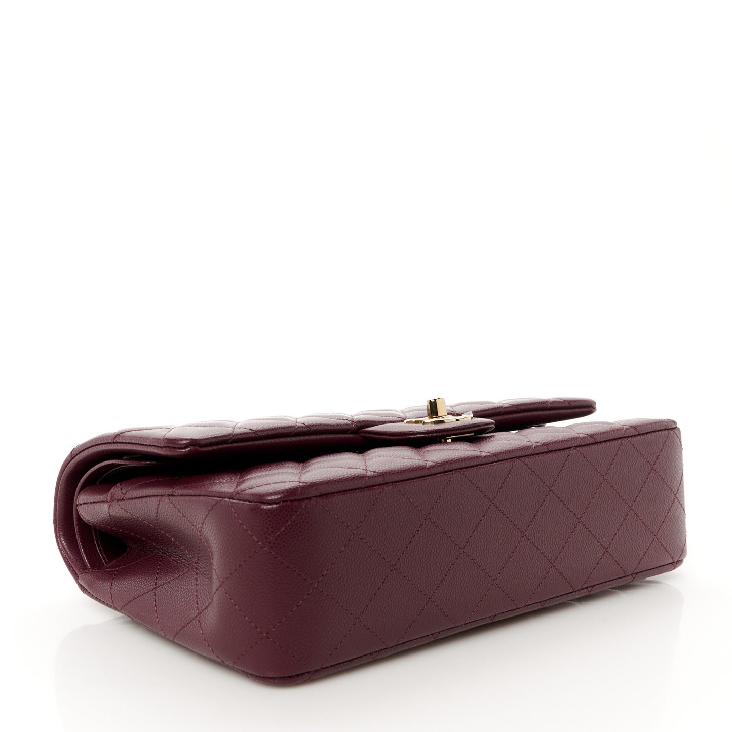 Caviar Quilted Medium Double Flap Burgundy