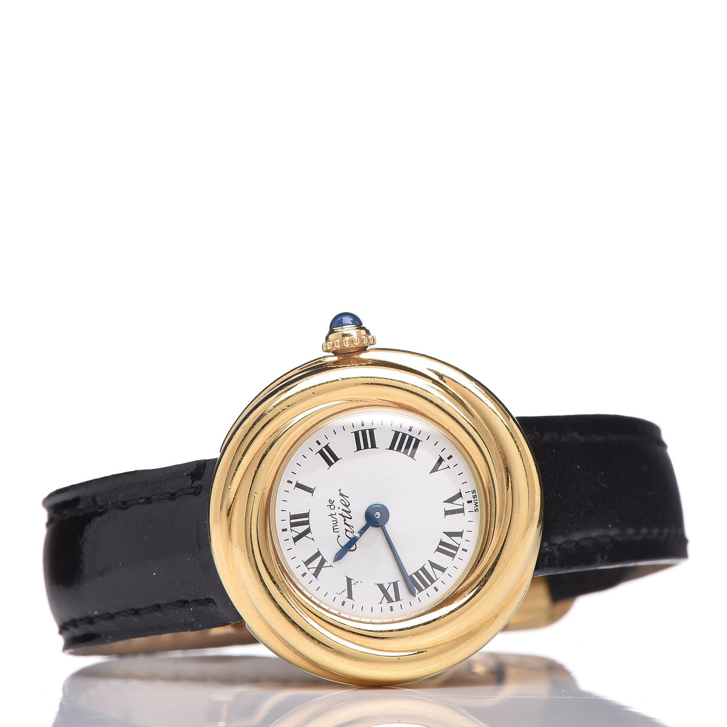 Cartier Sterling Silver Vermeil Calfskin 26mm Must De Cartier Quartz Watch 3 of 10