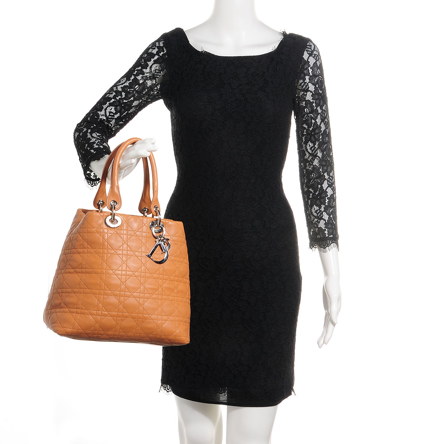 Christian Dior Lambskin Cannage Soft Large Lady Dior Tote Tan 2 of 8