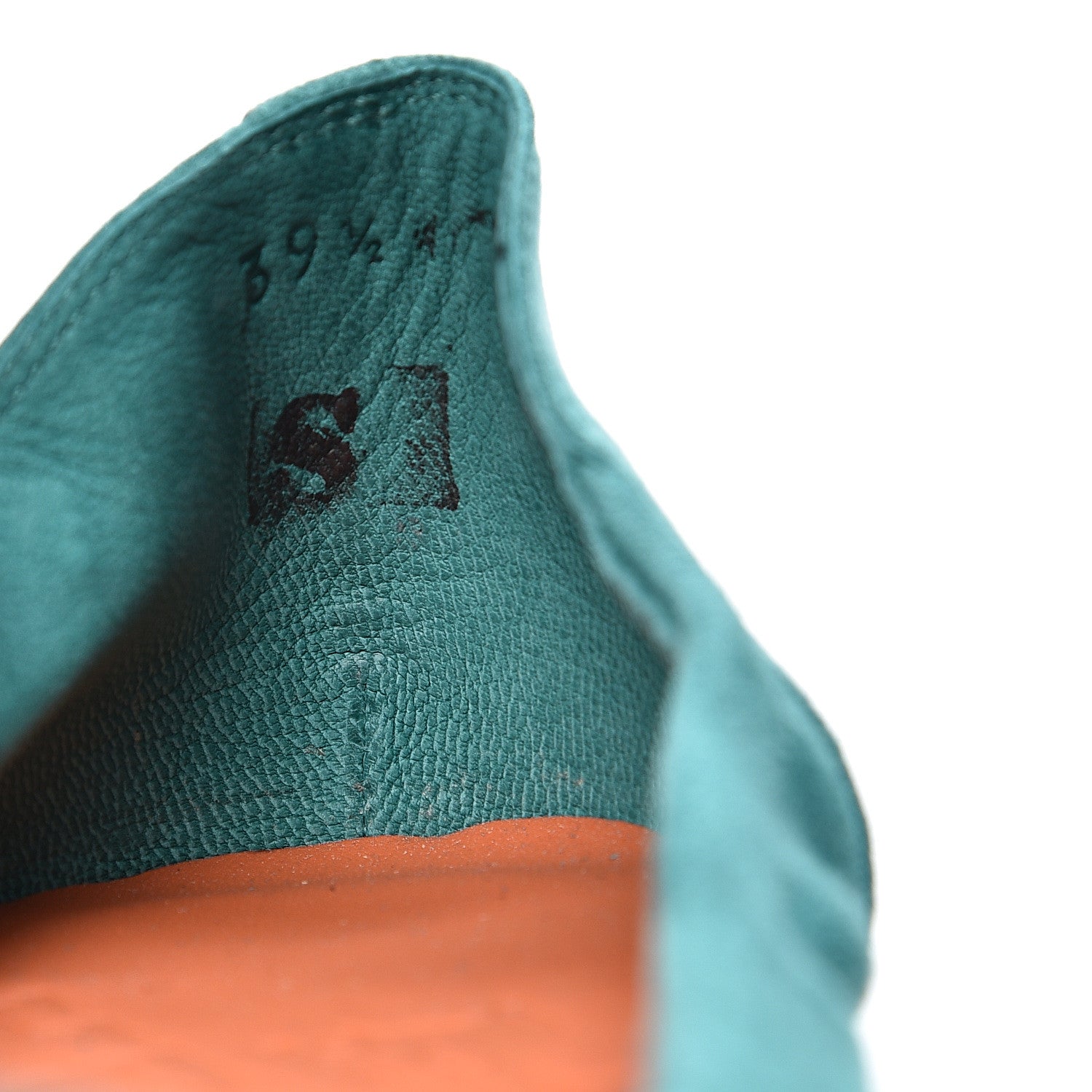 Hermes Chevre Velours Carina Ballerina Flats 39.5 Emeraude 9 of 10