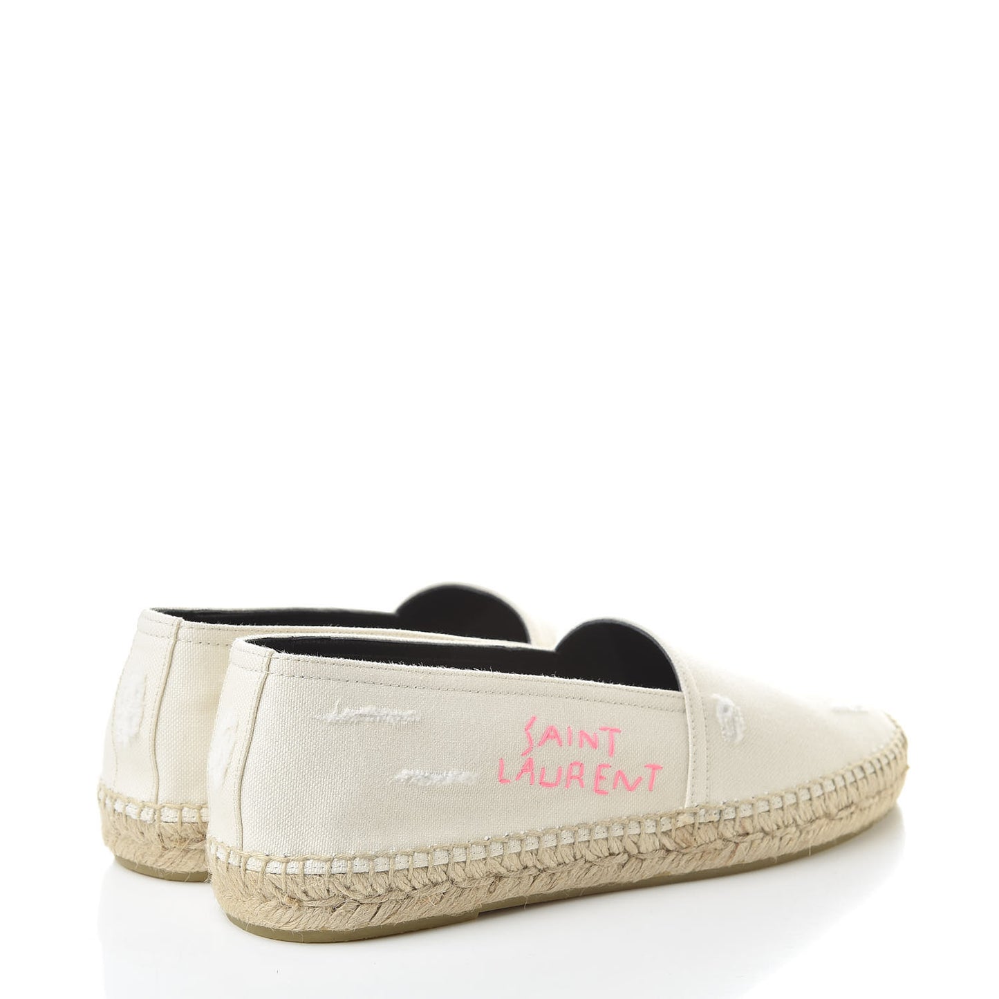 Canvas Elba Logo Embroidered Espadrilles 39.5 Panna