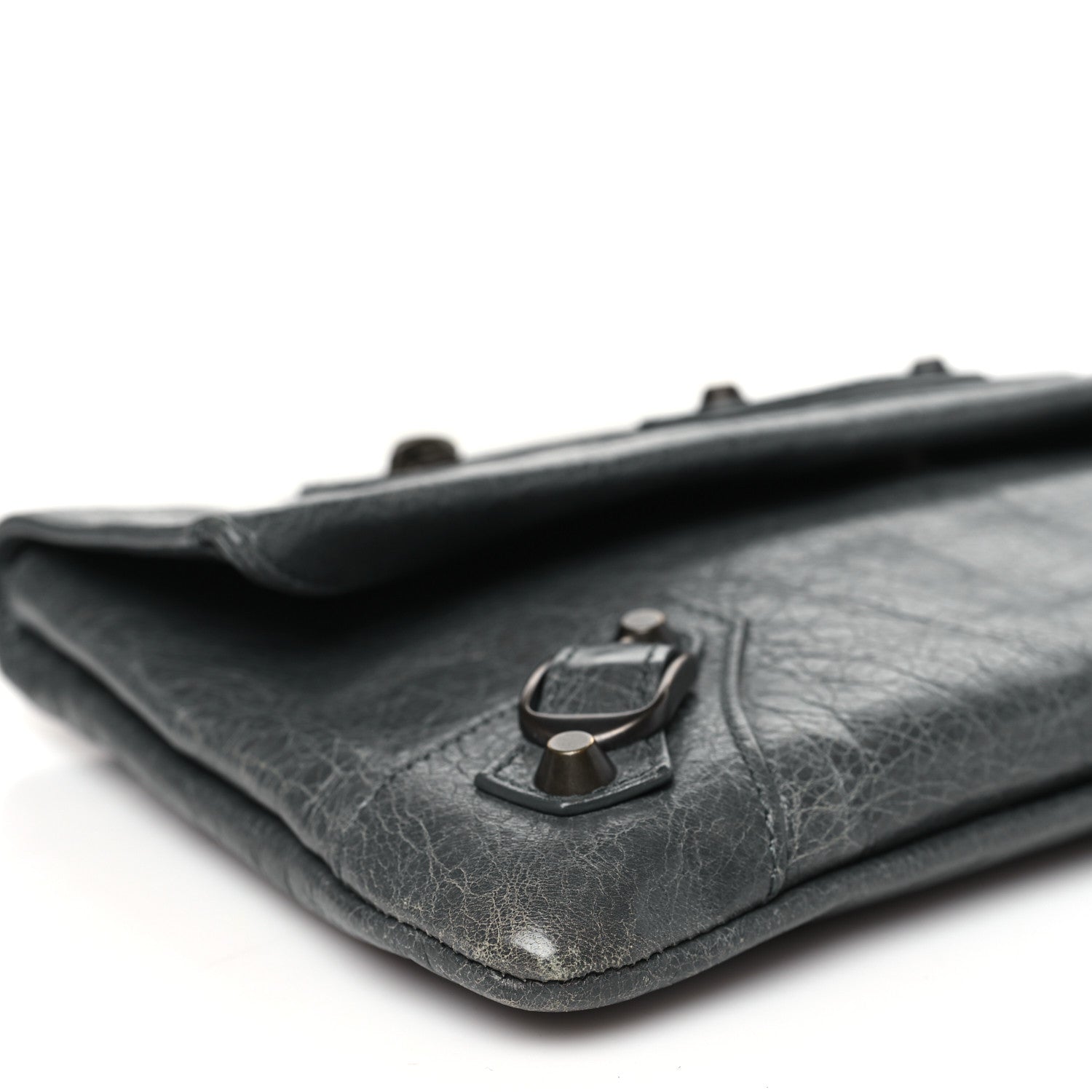 Balenciaga Agneau Classic Hardware Envelope Clutch Gris Tarmac 10 of 12