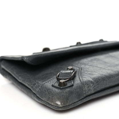 Balenciaga Agneau Classic Hardware Envelope Clutch Gris Tarmac 10 of 12