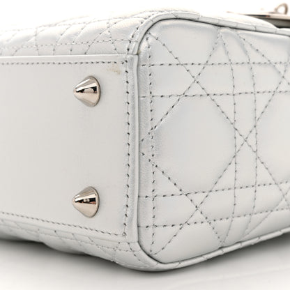 Christian Dior Metallic Lambskin Cannage Small My ABCDior Lady Dior Silver 10 of 12