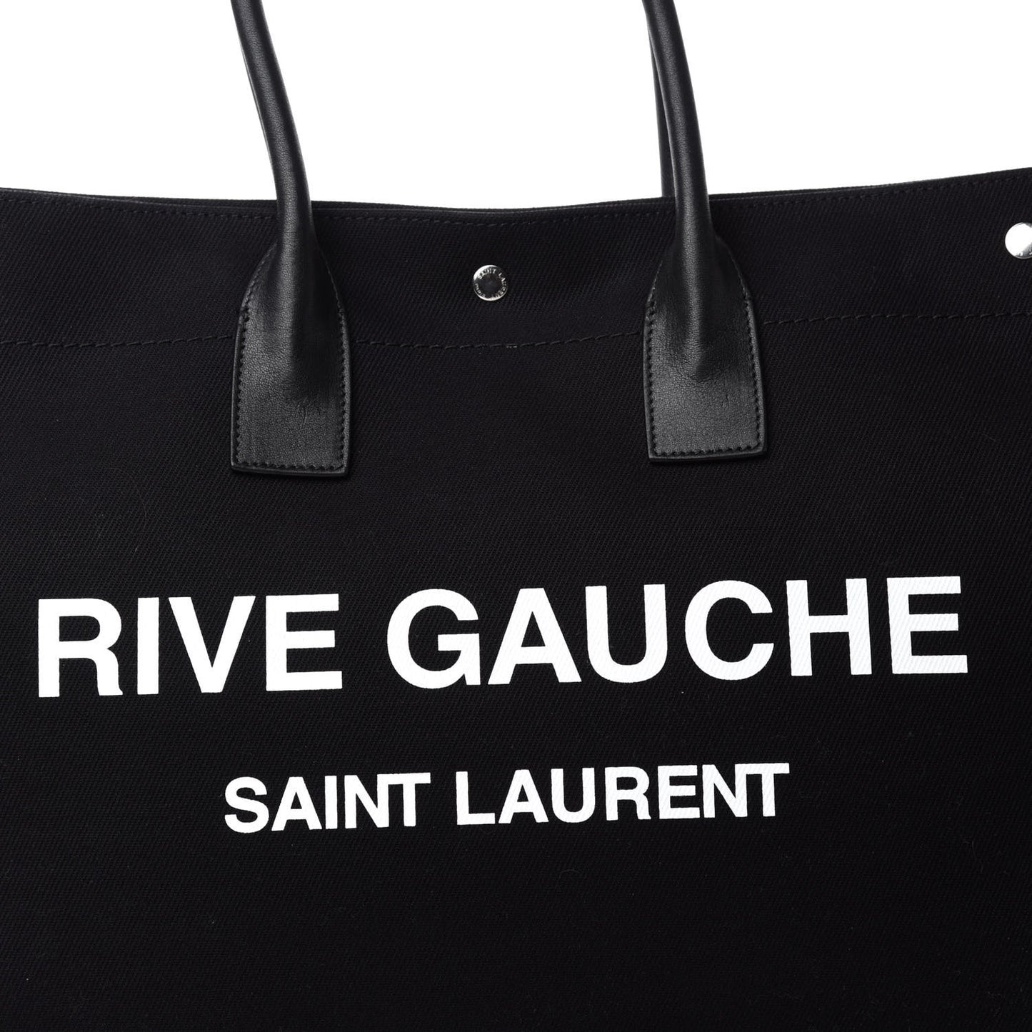 Linen Calfskin Rive Gauche Tote Black