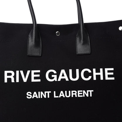Saint Laurent Linen Calfskin Rive Gauche Tote Black 12 of 12