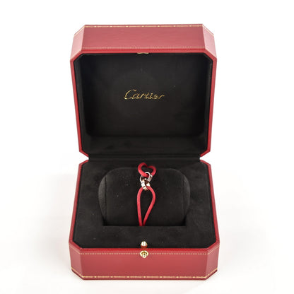 Cartier 18k Pink Gold Diamond Brown Ceramic Silk Adjustable Two Hoops Love Bracelet Red 5 of 10