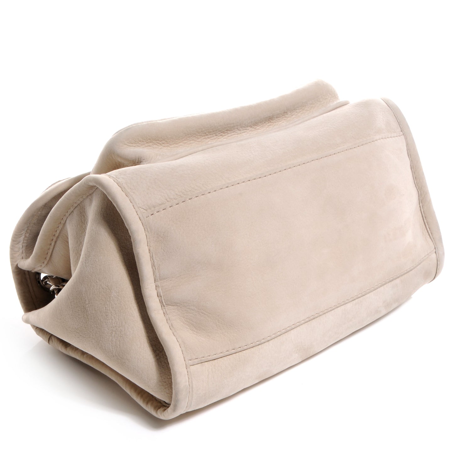 Ultra Soft Suede Calfskin Natural Beauty Flap Bag Beige