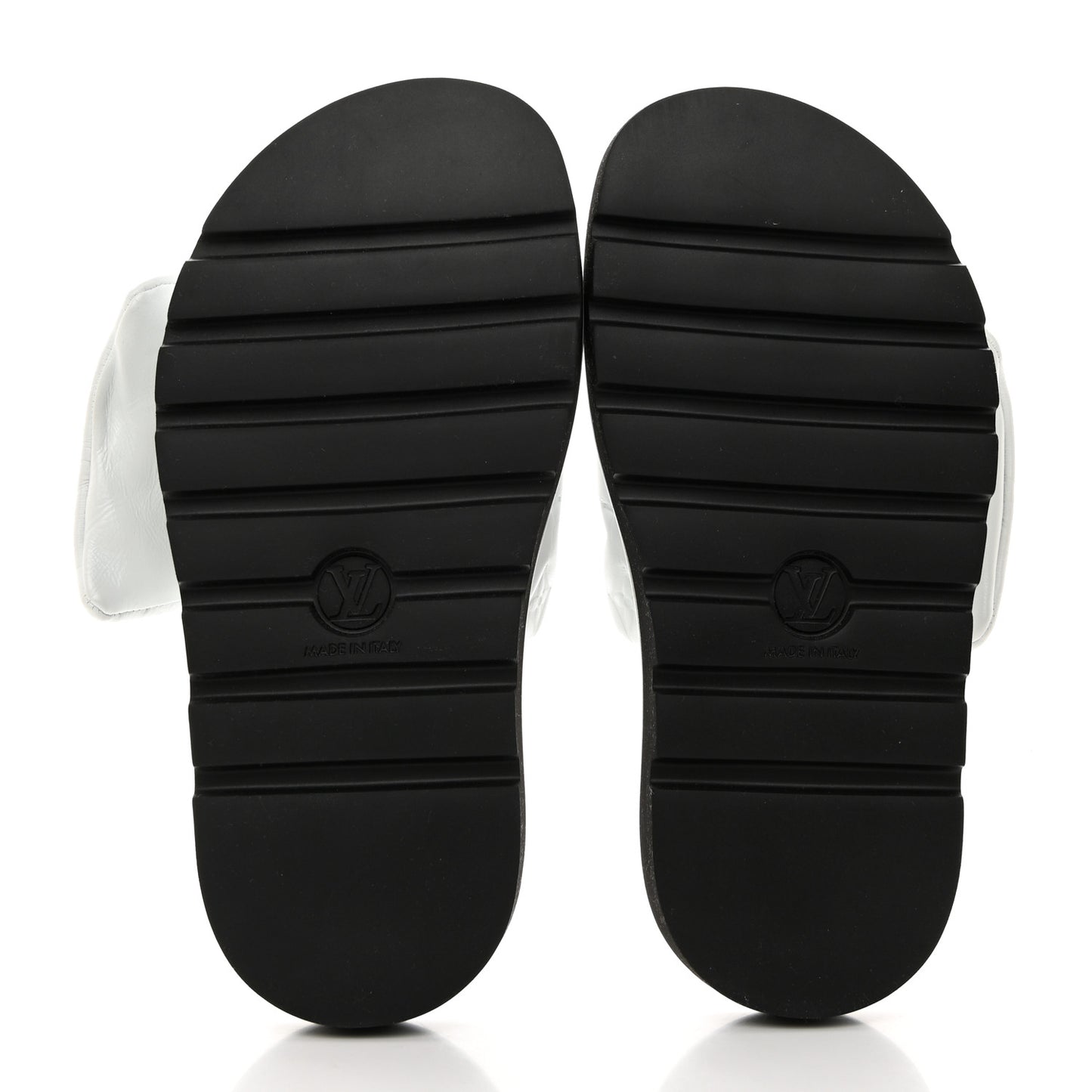 Lambskin Embossed Monogram Pool Pillow Flat Comfort Mule 37 White