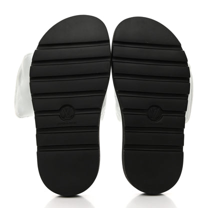 Louis Vuitton Lambskin Embossed Monogram Pool Pillow Flat Comfort Mule 37 White 5 of 9