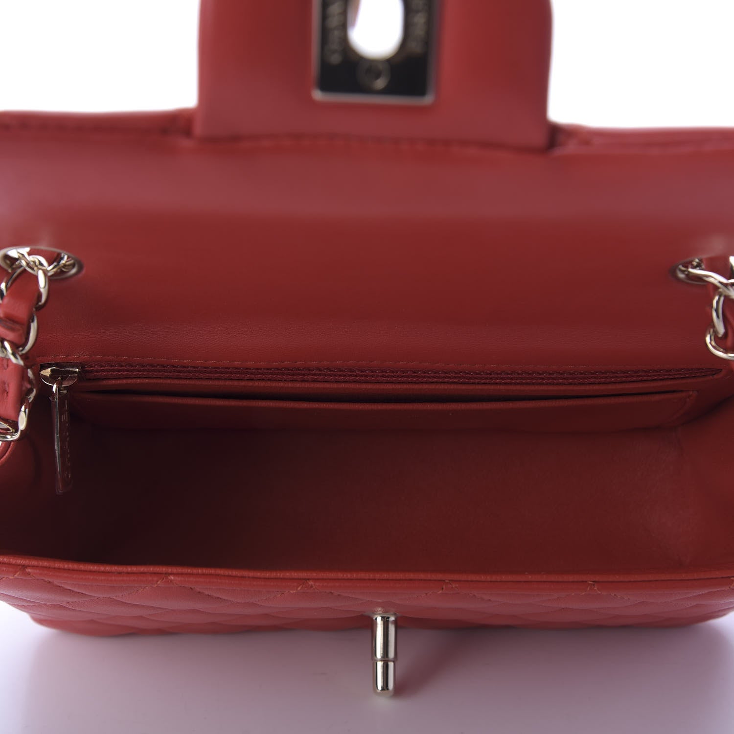 Chanel Lambskin Quilted Mini Rectangular Flap Red 5 of 10