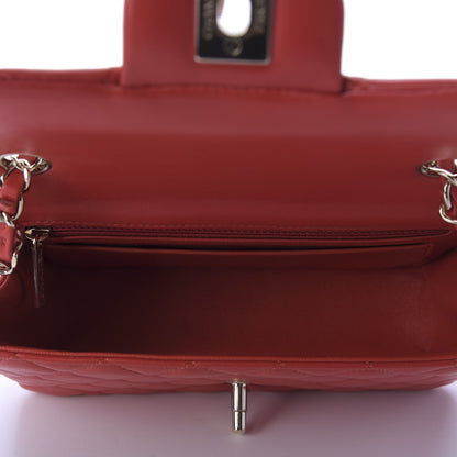 Chanel Lambskin Quilted Mini Rectangular Flap Red 5 of 10