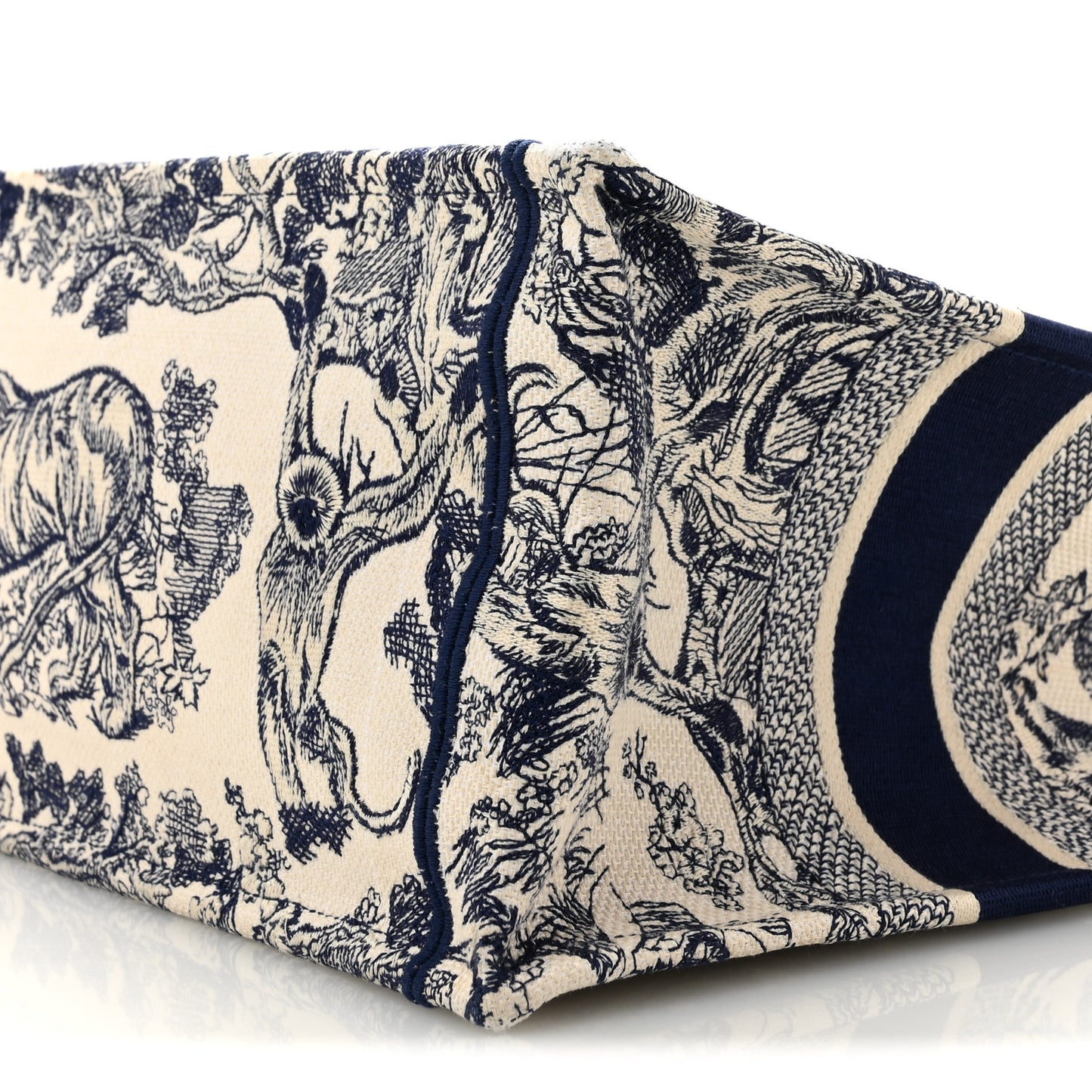 Canvas Embroidered Medium Dioriviera Toile De Jouy Book Tote Blue