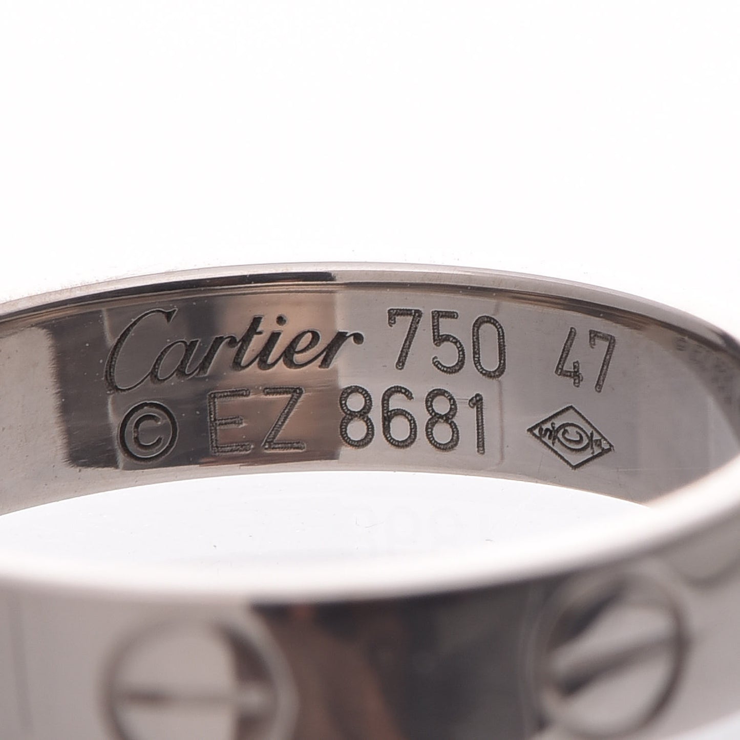 18K White Gold 3.5mm LOVE Wedding Band Ring 47 4