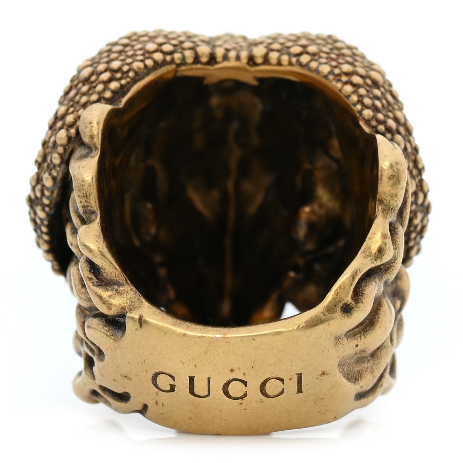Gucci Metal Aries Ring M Aged Gold 3 of 6