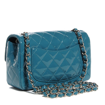 Chanel Patent Quilted Mini Rectangular Flap Green 3 of 9