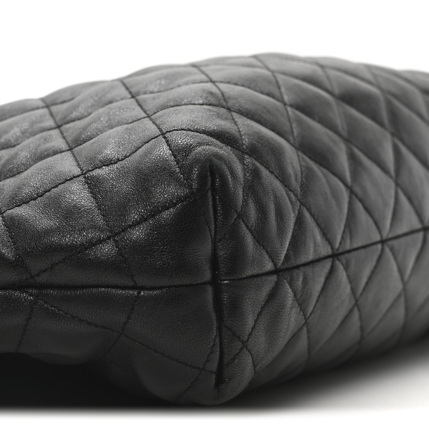 Lambskin Quilted Maxi Icare Shopping Tote Black