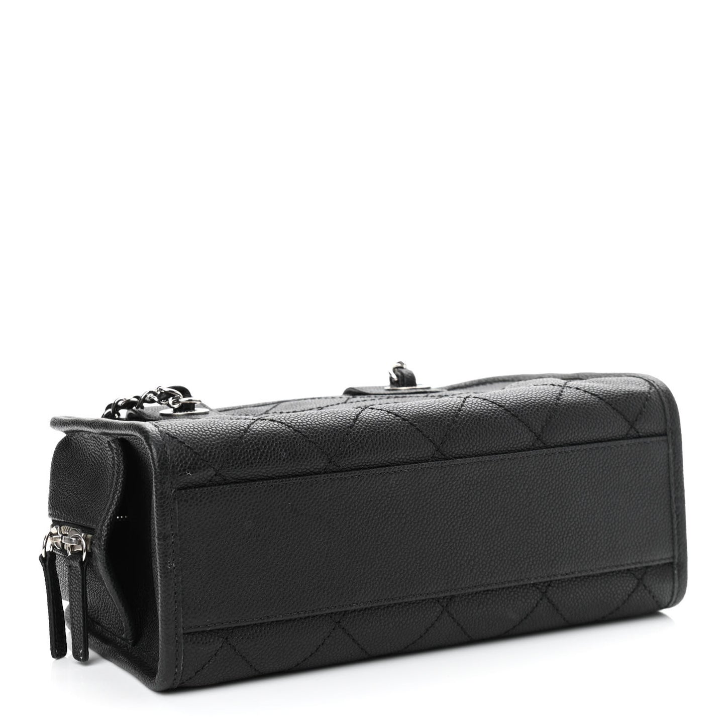 Caviar Quilted Small Deauville Bowling Bag Black