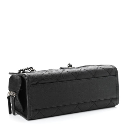 Chanel Caviar Quilted Small Deauville Bowling Bag Black 4 of 13
