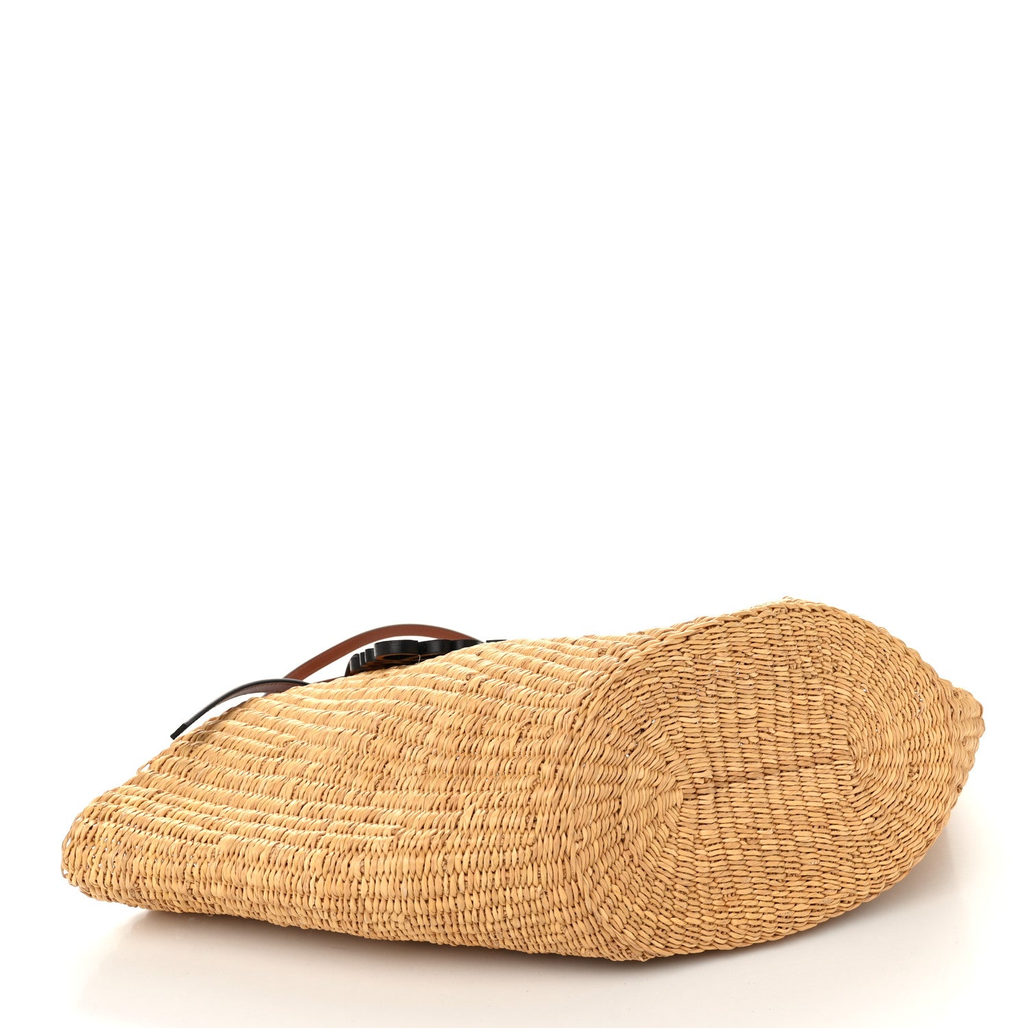 Loewe Calfskin Raffia Paulas Ibiza Small Shell Basket Tote Bag Natural Tan 4 of 10