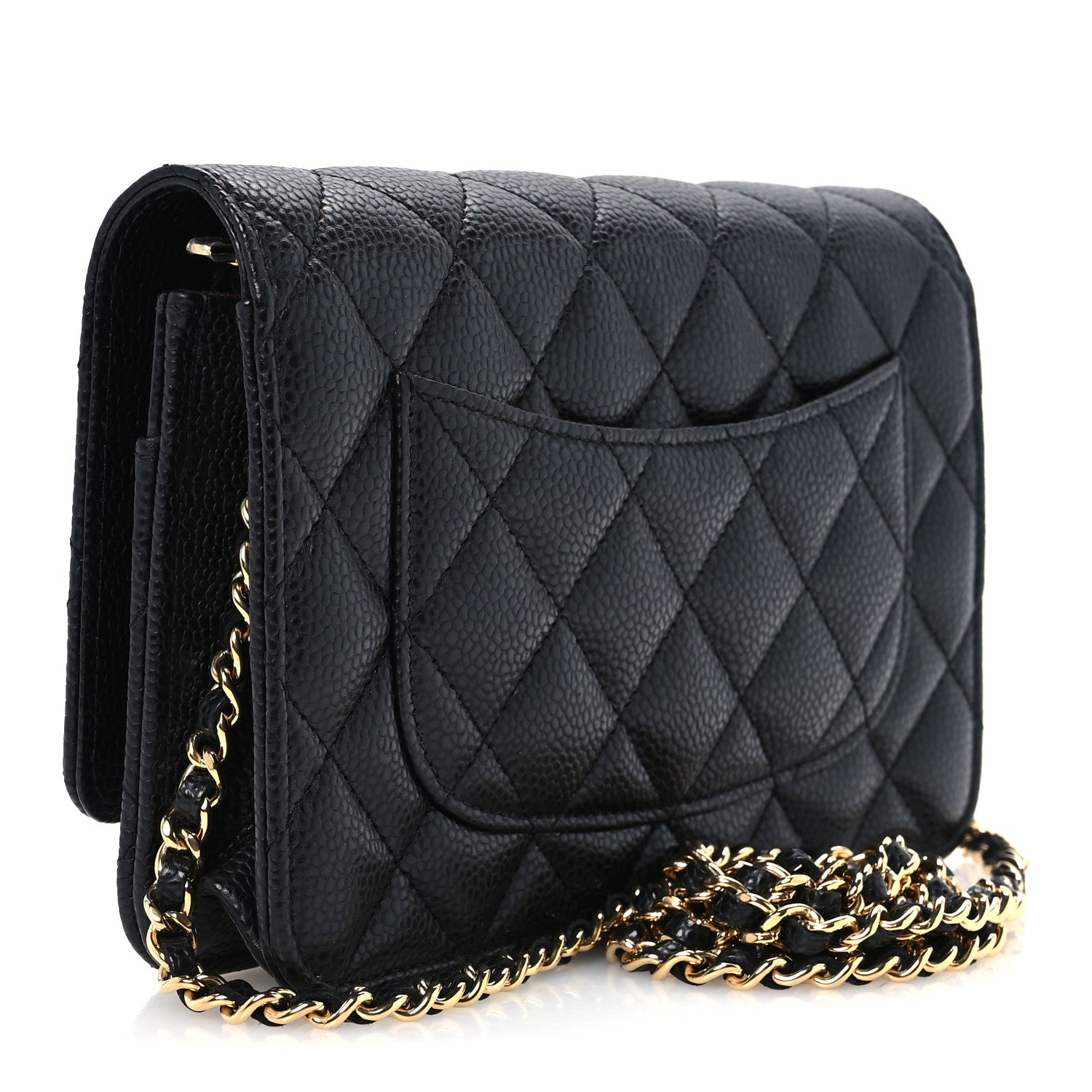 Chanel Caviar Quilted CC Turnlock Wallet On Chain WOC Black 2 of 11