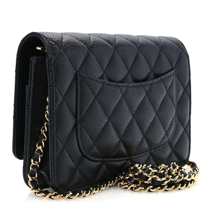 Chanel Caviar Quilted CC Turnlock Wallet On Chain WOC Black 2 of 11