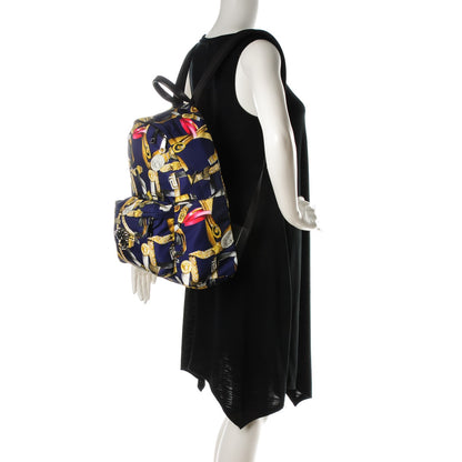 Versace Nylon Palazzo Medusa Belt Print Backpack Blue 2 of 6
