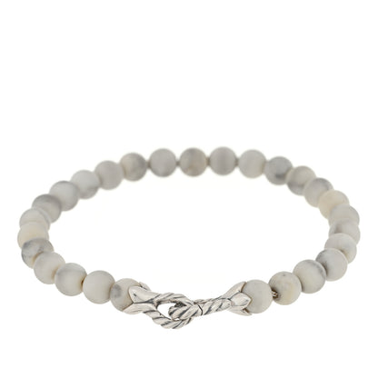 David Yurman Sterling Silver Howlite 6mm Bijoux Spiritual Beads Bracelet 2 of 3