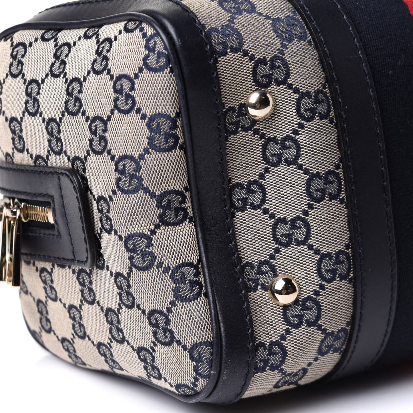 Monogram Vintage Web Small Boston Navy