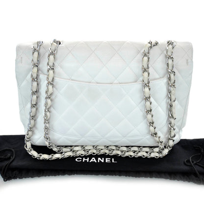Chanel Caviar Jumbo Flap White 3 of 12