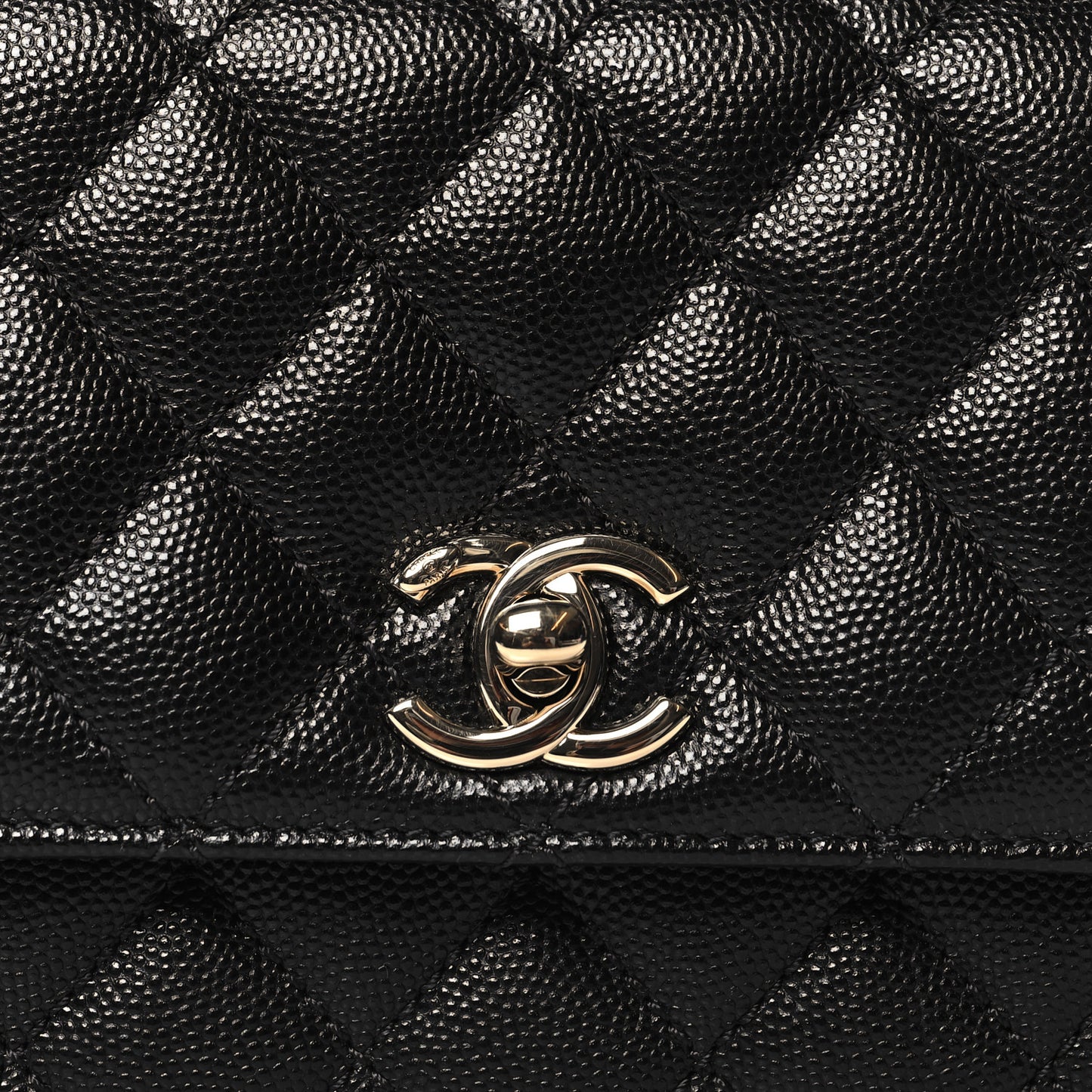 Caviar Quilted Extra Mini Coco Handle Flap Black