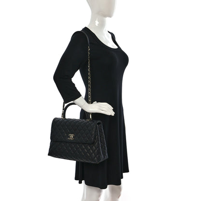 Chanel Caviar Quilted Medium Coco Handle Flap Black 3 of 10